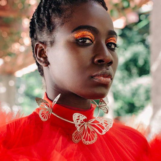 Mariposa Monarca Gargantilla triple