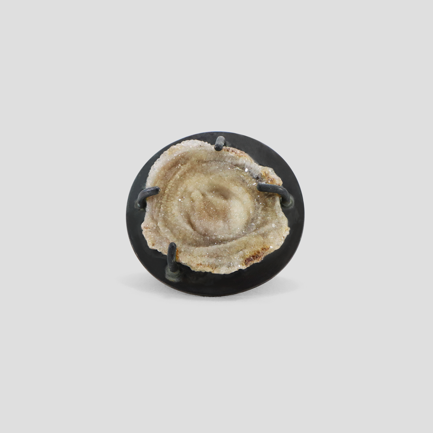 anillo geoda micro cuarzo VENDIDO