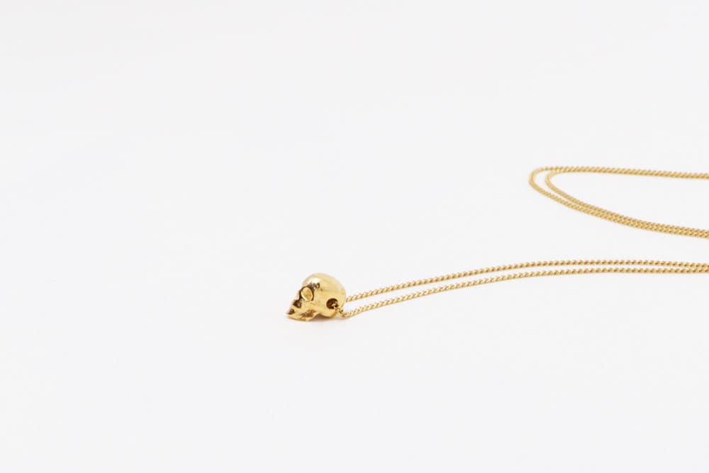Collar Cadena Craneo Mini Dorado