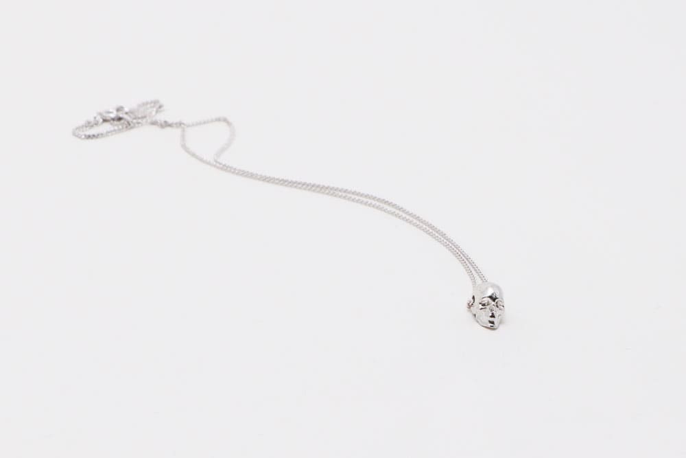 Collar Cadena Craneo Mini Plata