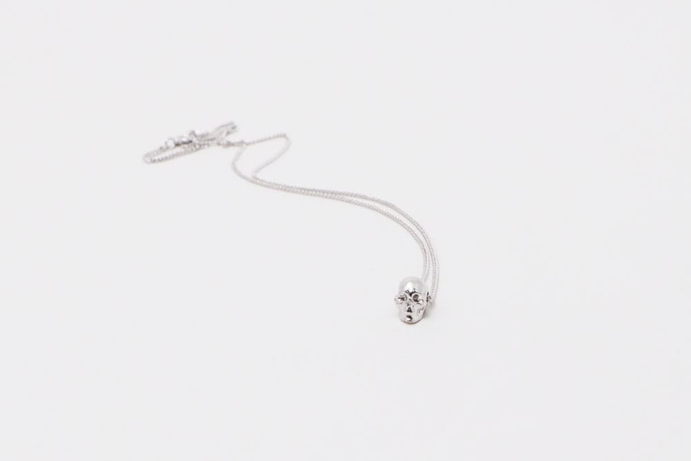 Collar Cadena Craneo Mini Plata
