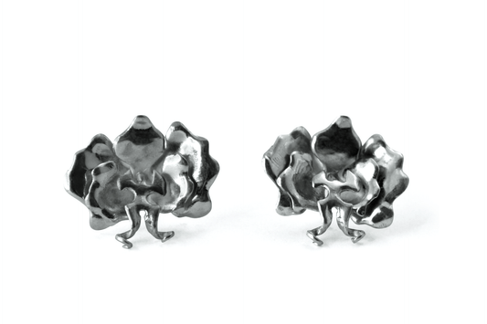 Broqueles Orquidea en Plata