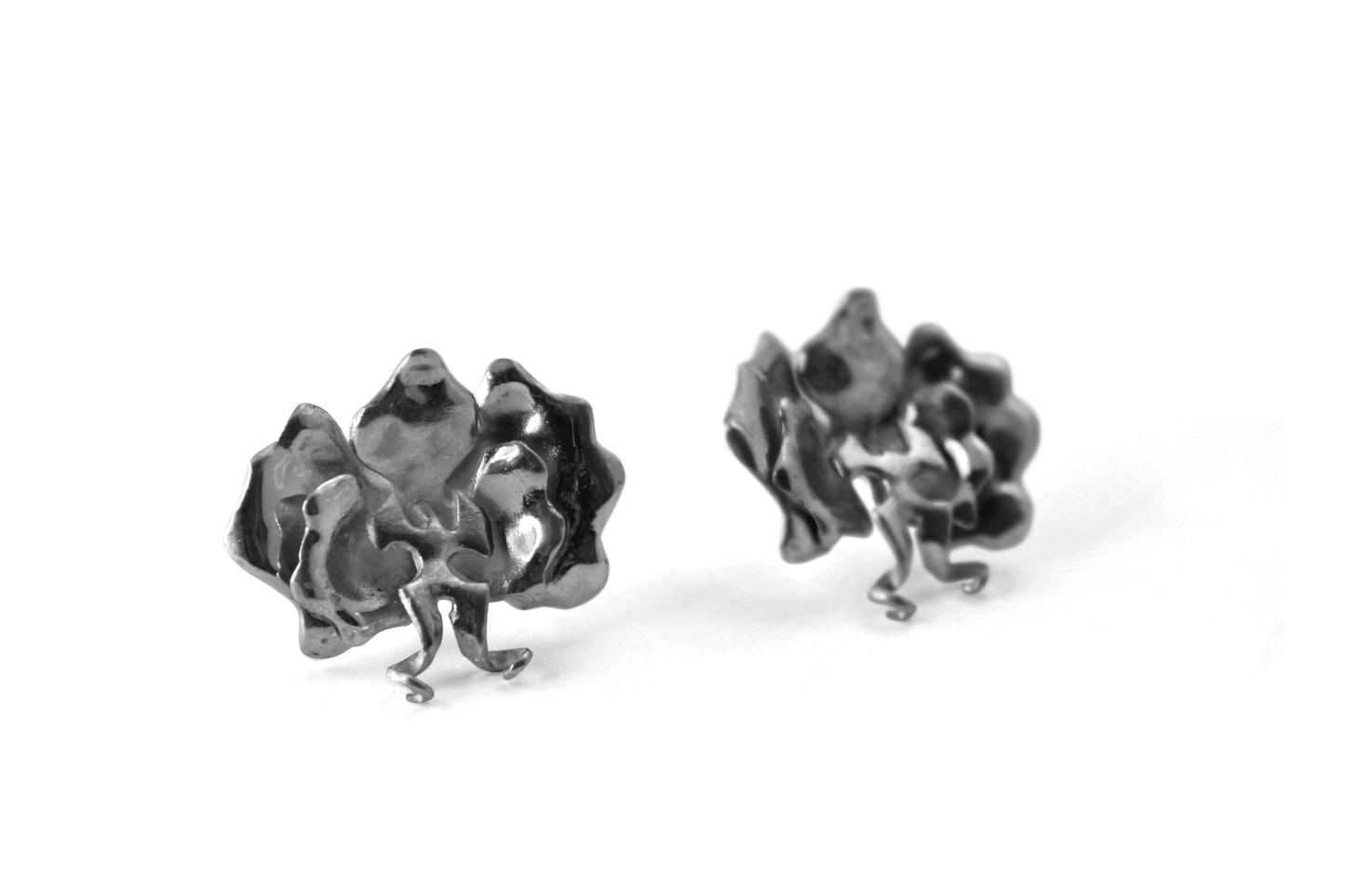 Broqueles Orquidea en Plata