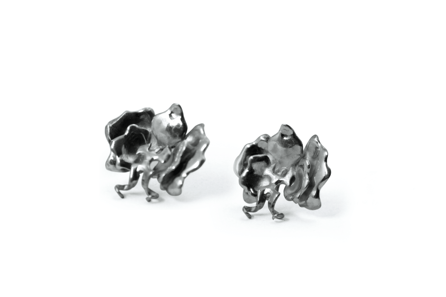 Broqueles Orquidea en Plata