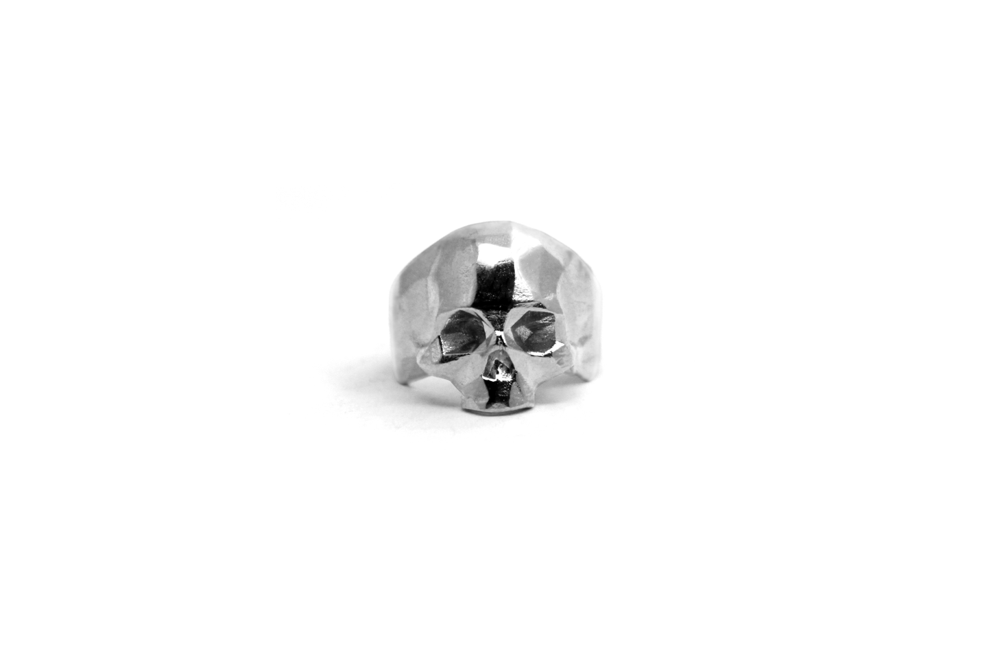 Anillo Craneo Low Poly sin mandibula Plata