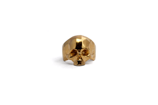 Anillo Craneo Low poly sin mandibula Dorado