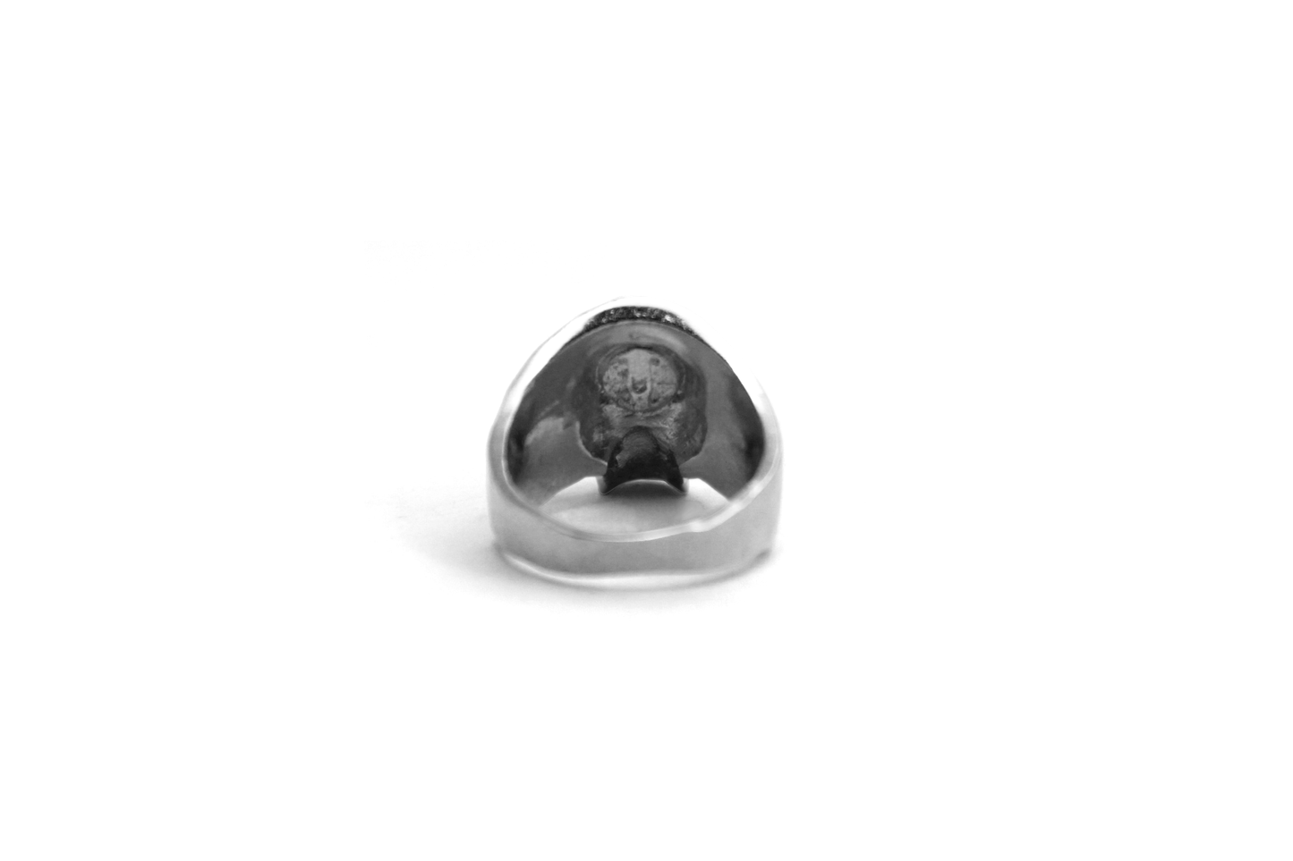 Anillo Craneo Low Poly sin mandibula Plata