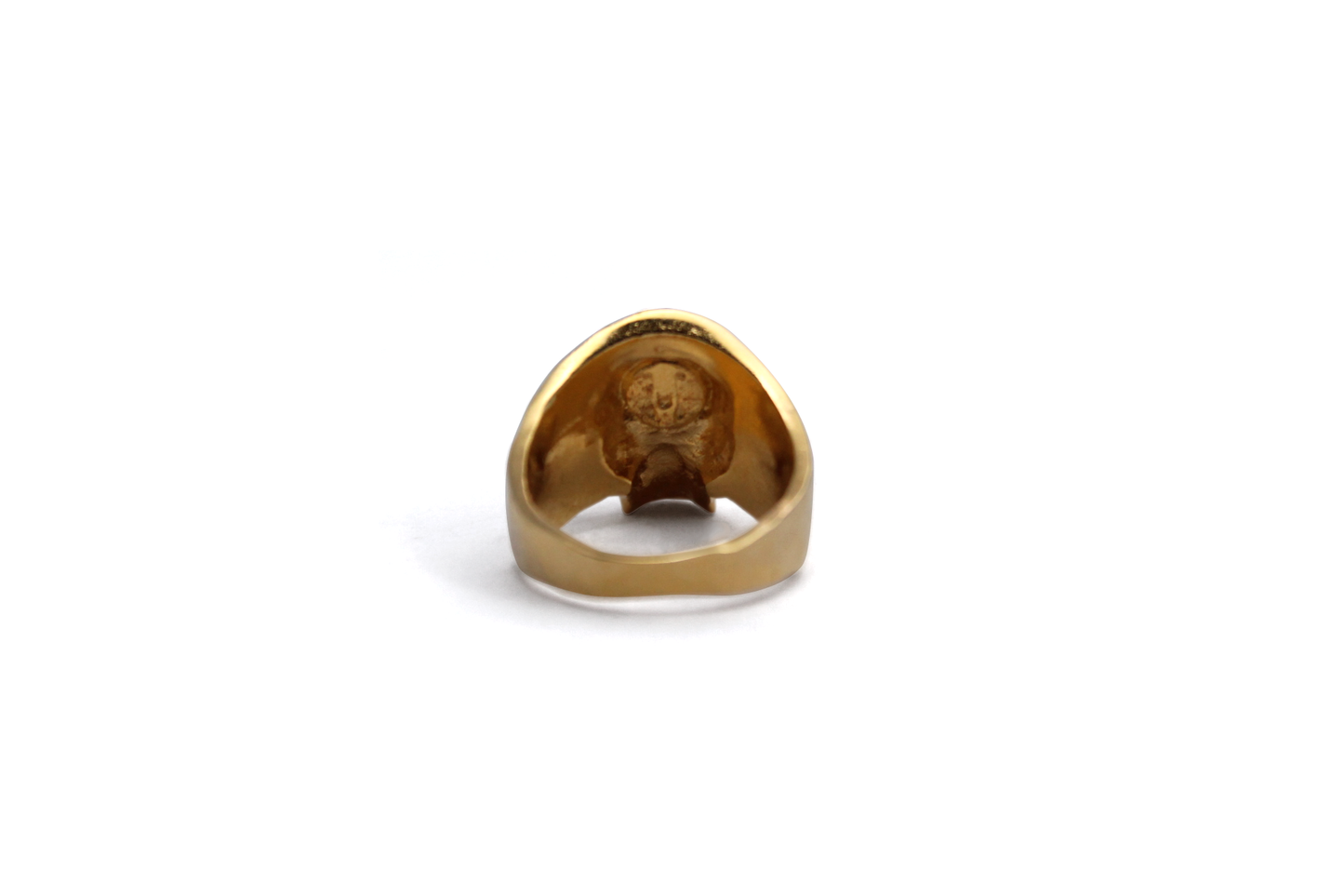 Anillo Craneo Low poly sin mandibula Dorado