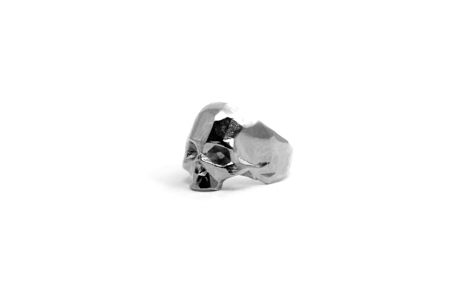 Anillo Craneo Low Poly sin mandibula Plata
