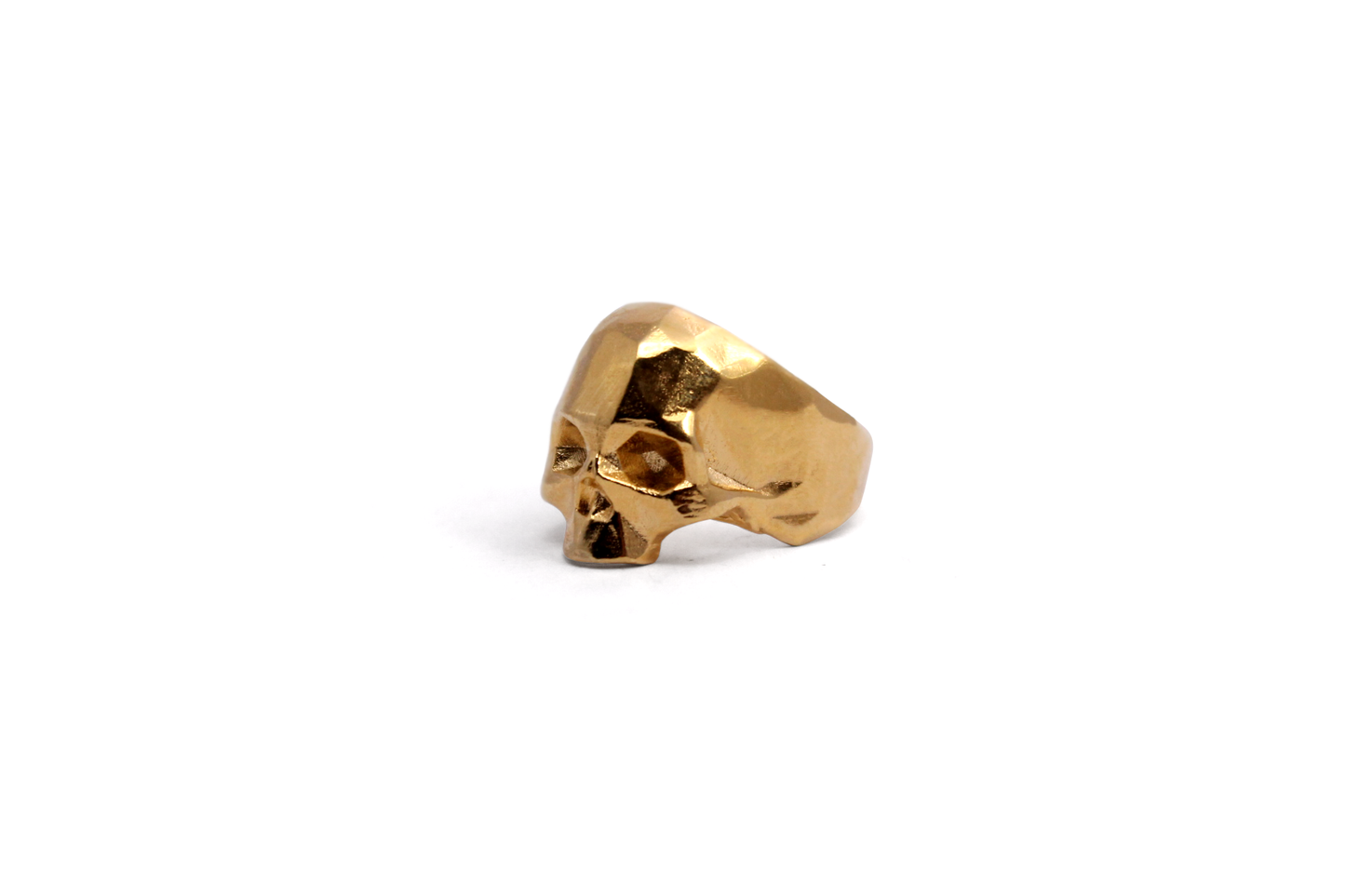 Anillo Craneo Low poly sin mandibula Dorado