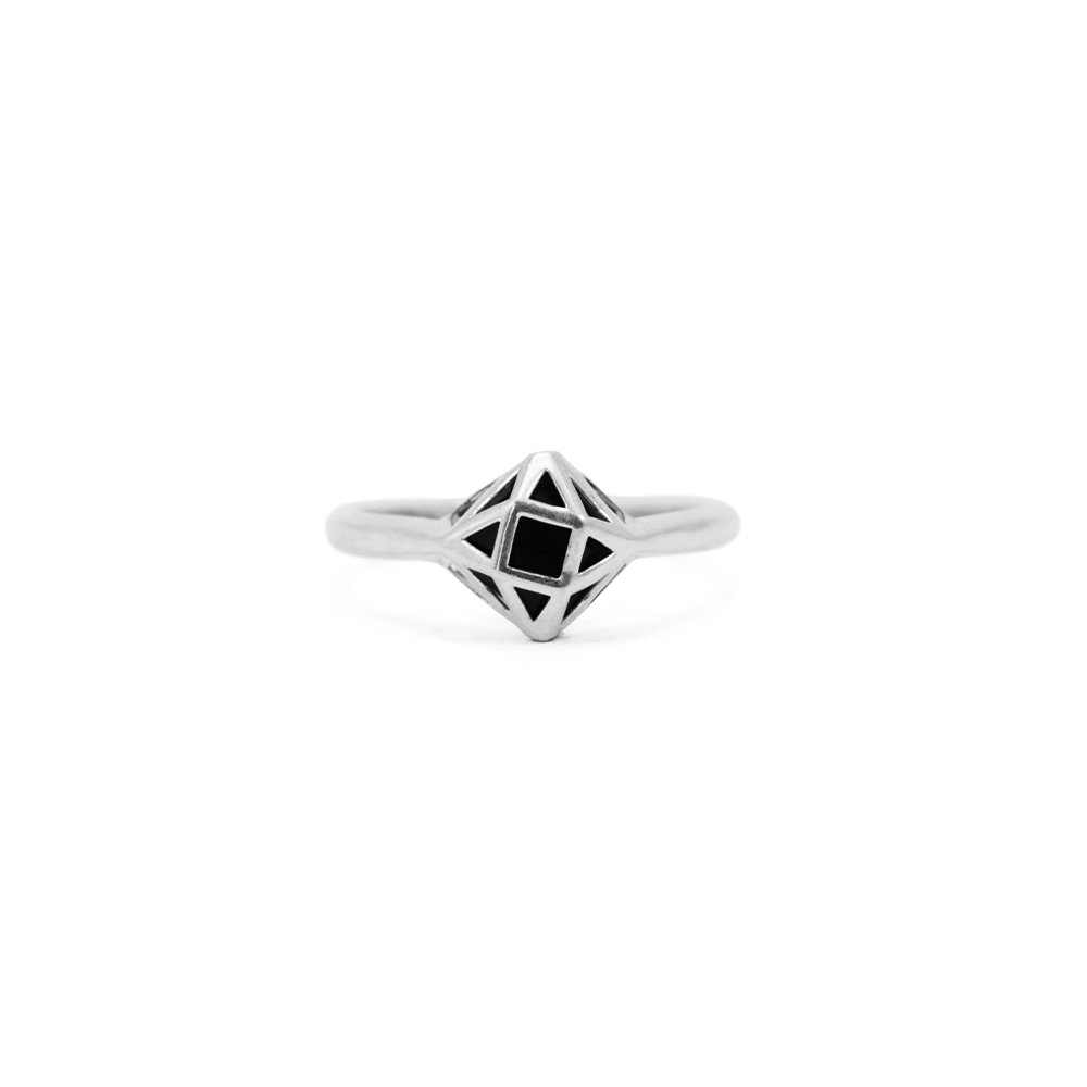 Anillo Abrazo de obsidiana