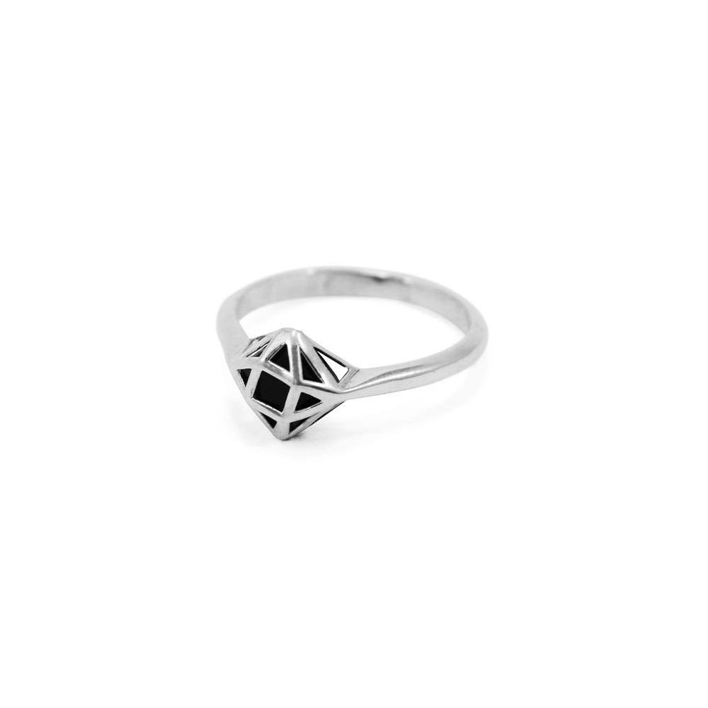 Anillo Abrazo de obsidiana