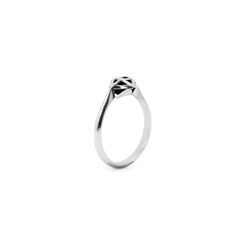 Anillo Abrazo de obsidiana