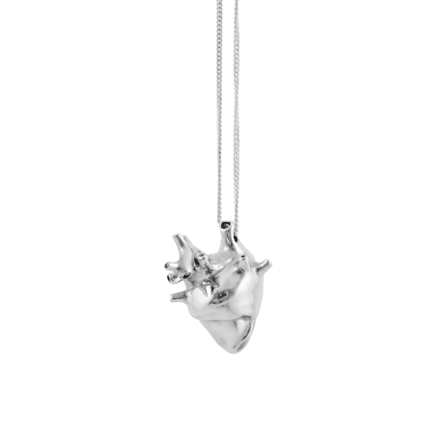 Collar Corazón Anatómico Plata