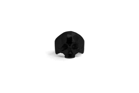 Anillo Craneo Low Poly sin Mandibula Negro Mate