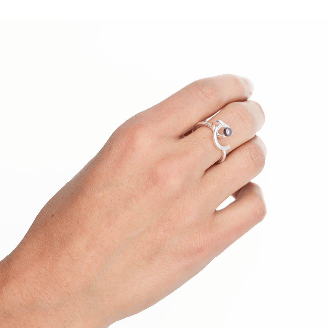 Anillo Circulos y Perlas