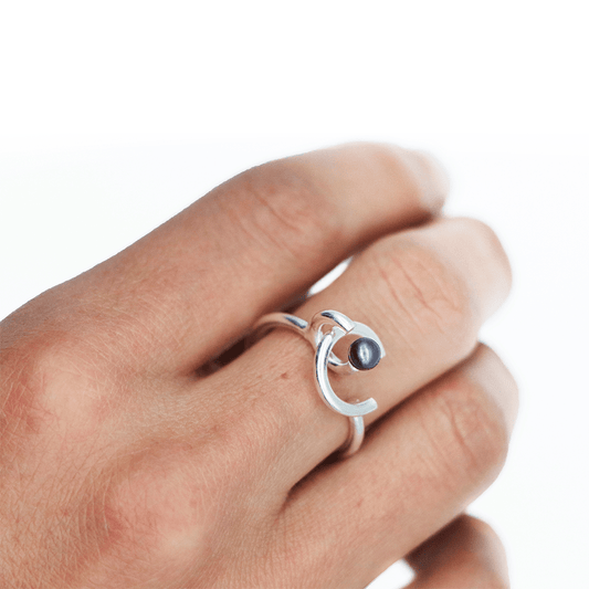 Anillo Circulos y Perlas