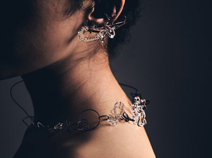 Albedo - Earcuff vidrio y plata