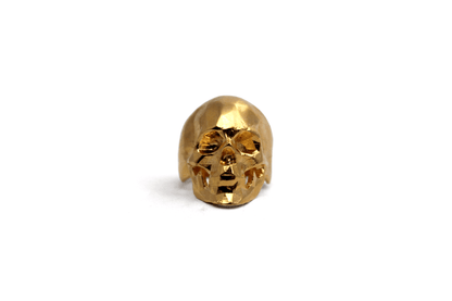 Anillo Craneo Low poly con mandibula Dorado