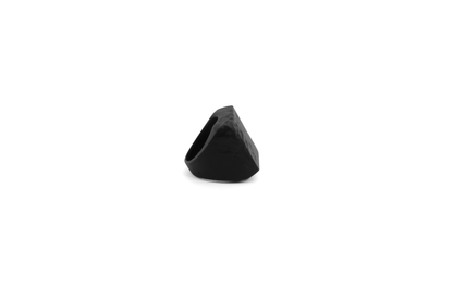 Anillo Tierra Agua Grande Negro Mate