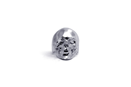 Anillo Craneo Low Poly con Mandibula Cromado
