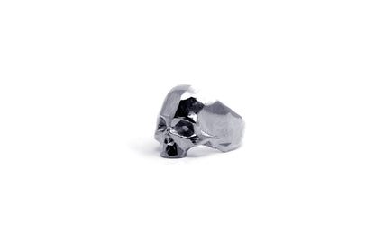 Anillo Craneo Low Poly sin Mandibula Cromado
